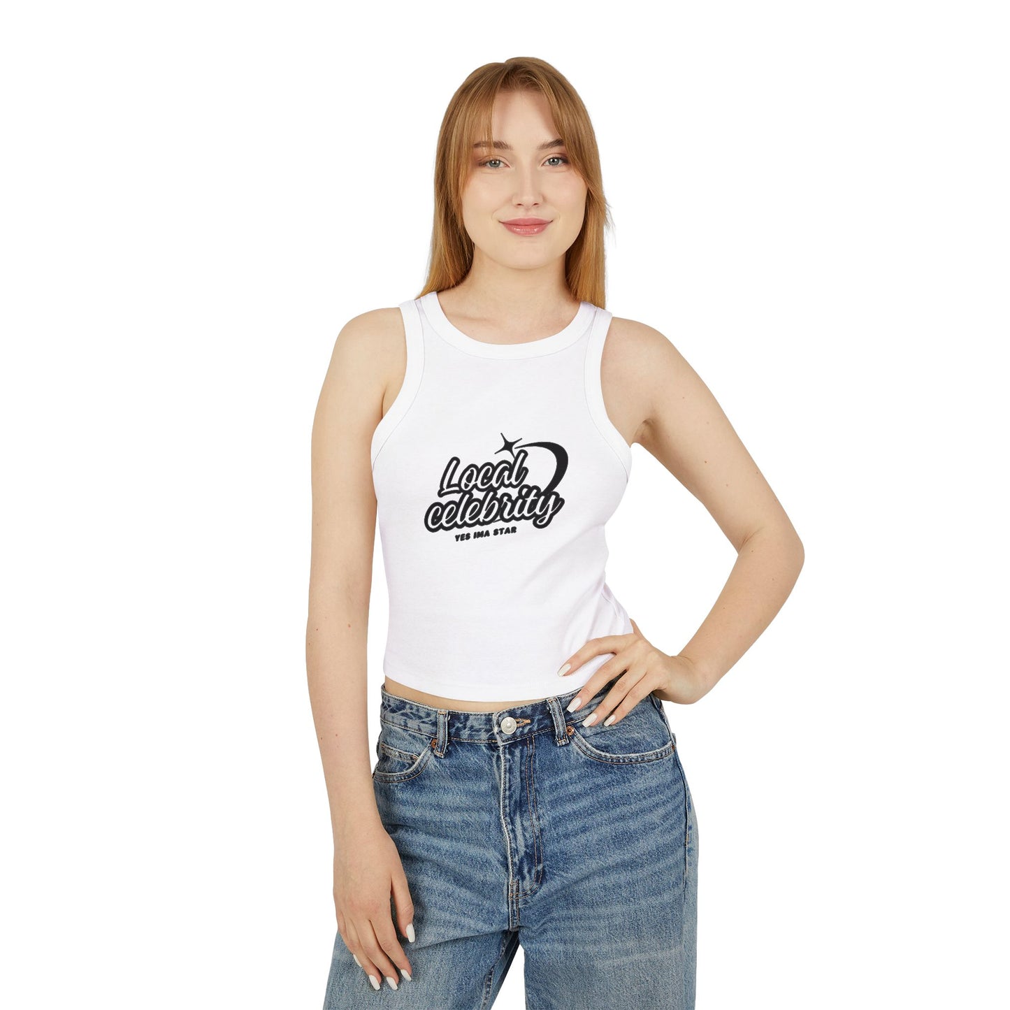 Local Celebrity Racer Tank Top | Trendy Casual Wear, Summer Top, Gift for Her, Fitness Apparel, Travel Outfit